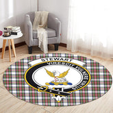 Stewart Dress Modern Tartan Crest Round Rug